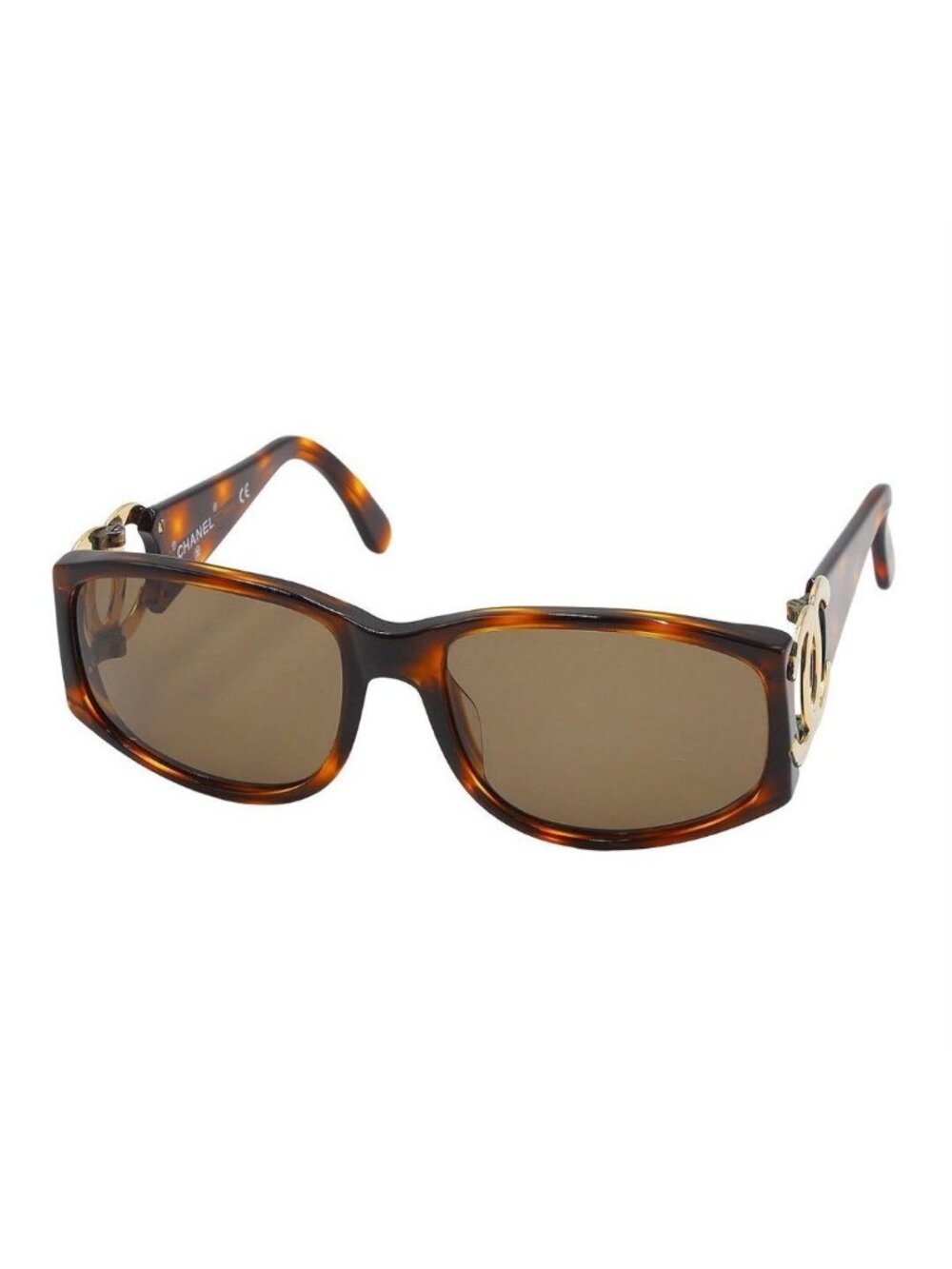 Chanel Side CC Logo Tortoiseshell Sunglasses Eyewear